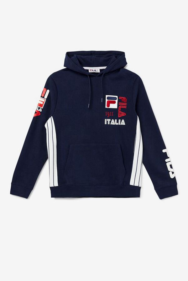 Fila Anders Men's Hoodies - Navy/White/Red,NZ 571-41298